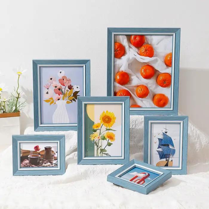 Cadre photo Simple Home Art Déco Cadre photo en plastique bleu
