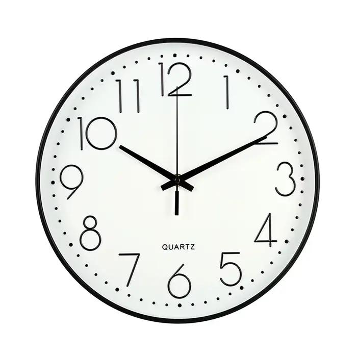 12 pouces horloge murale Design moderne nordique bois salon mécanique d'horloge silencieuse chambre cuisine bureau brève