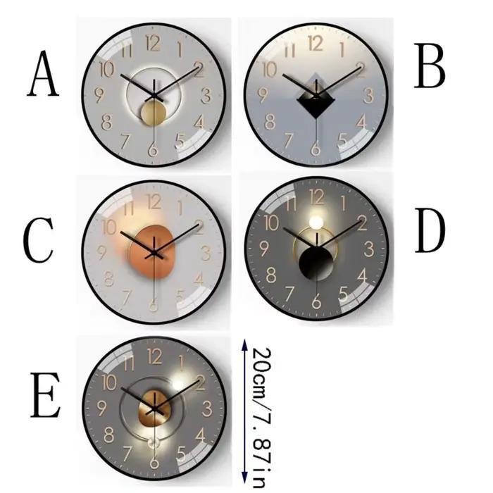 Décor moderne 8 pouces horloge murale mouvement silencieux mode