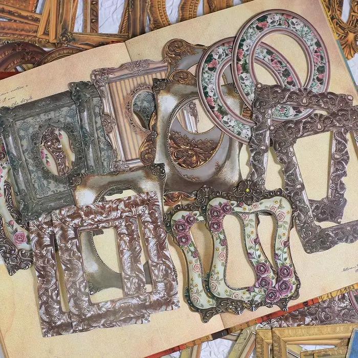 Journamm 80 pièces cadre papier autocollant Pack Vintage