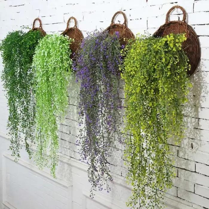 Plantes artificielles vignes fleur tenture murale Faux rotin intérieur extérieur plante verte plante fleur décoration murale décor à la maison