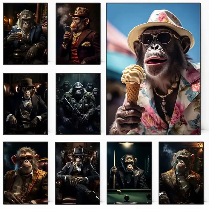 Affiche de Portrait de Singe Steampunk