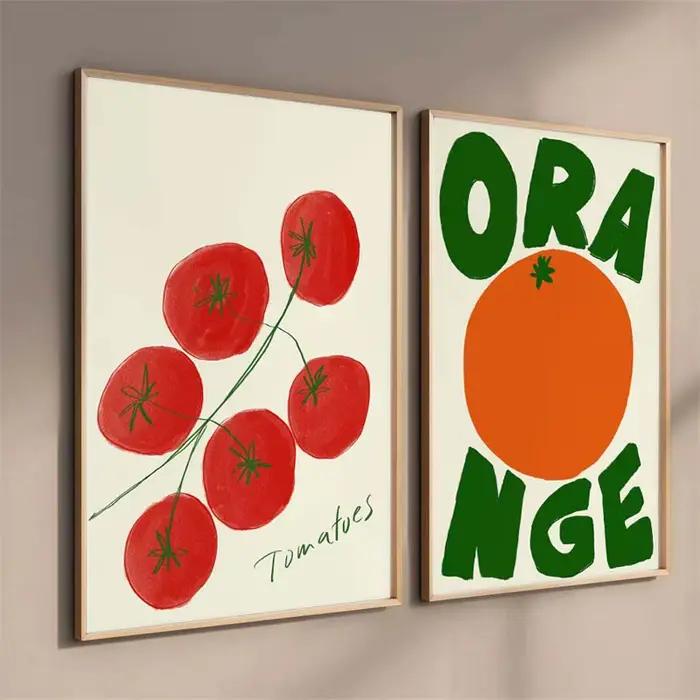 Affiche murale colorée avec citations alimentaires