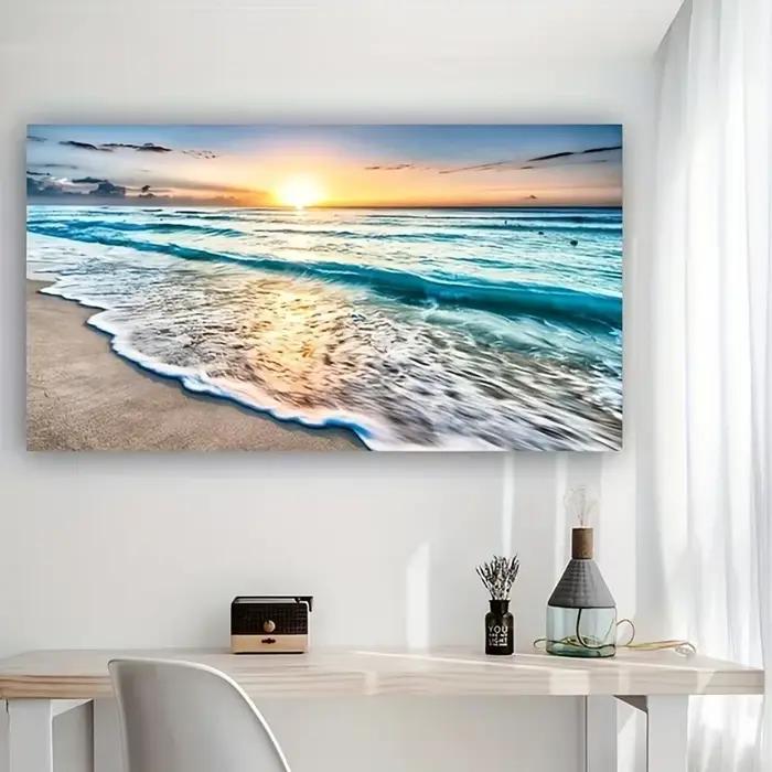 Affiche murale Paysage Coucher de soleil sur la plage