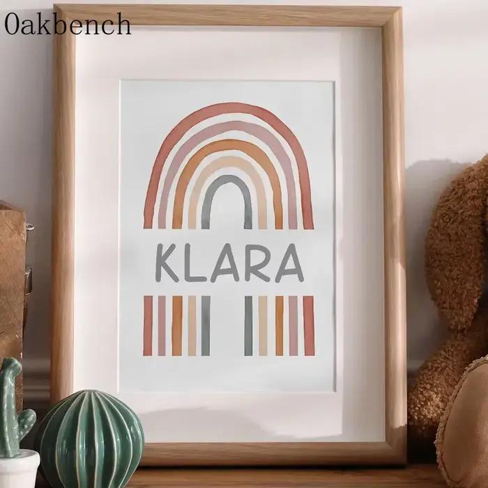 Affiche en Toile Arc-en-ciel Personnalisée avec Nom