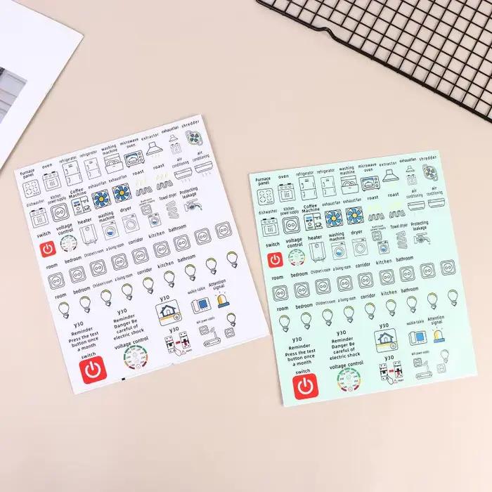 Offre Spéciale – Lot de 2/5 feuilles d'autocollants décoratifs étanches pour panneaux de disjoncteurs électriques (version anglaise)