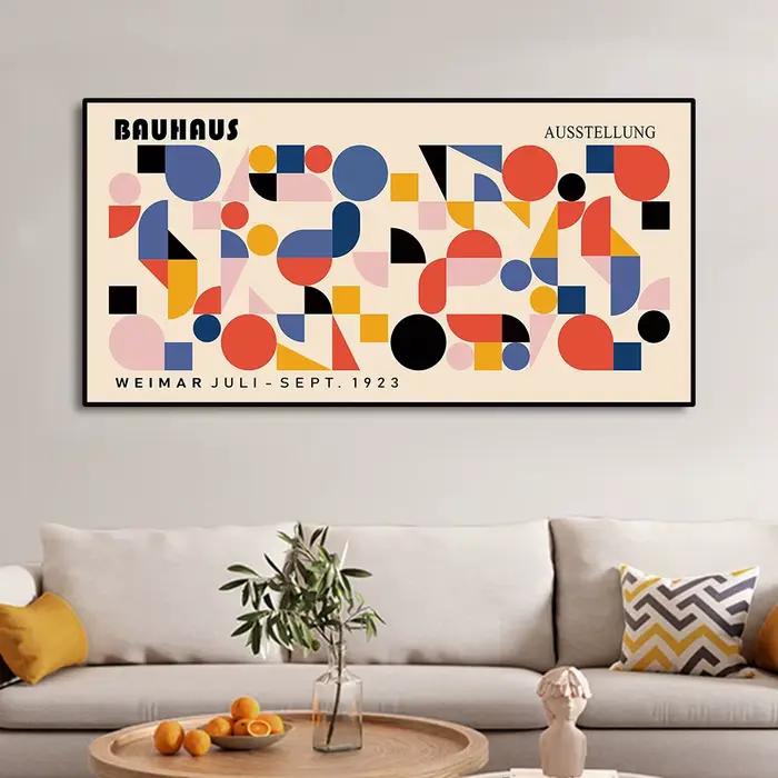 affiche decoration murale affiche poster mural Grande affiche d'exposition de feuilles géométriques Matisse Bauhaus, peinture sur toile abstraite imprimée, Art mural minimaliste pour décoration de mai