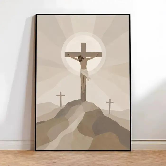 Peinture murale moderne de la scène de la Bible avec Jésus