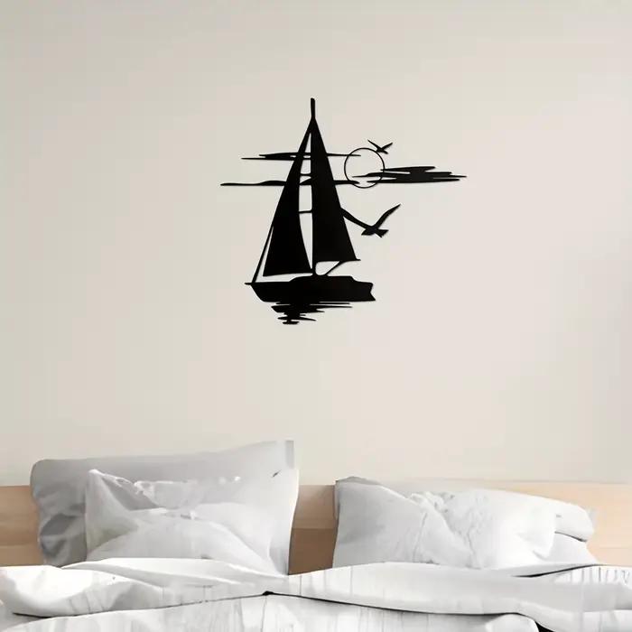 Autocollant mural artistique en forme de bateau flottant, adapté à la décoration des salons, des chambres à coucher et des salles à manger avec murs artistiques