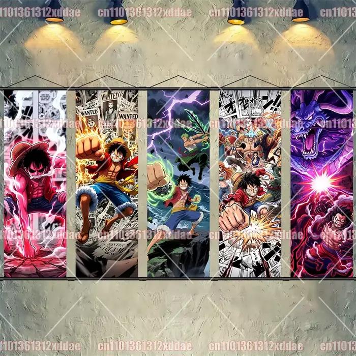 Peinture sur rouleau classique One Piece, Luffy Zoro Nami Chopper, décoration de salon, peinture d'entrée, cadeau pour les amateurs d'anime
