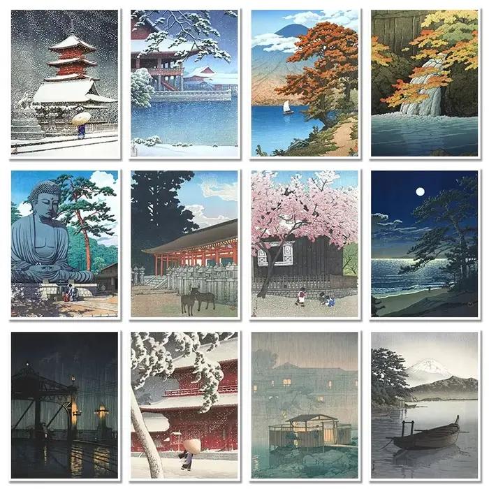 Kawase Hasui œuvre HD affiches et imprimés rétro paysages japonais toile peinture mur Art HD photos pour chambre bureau