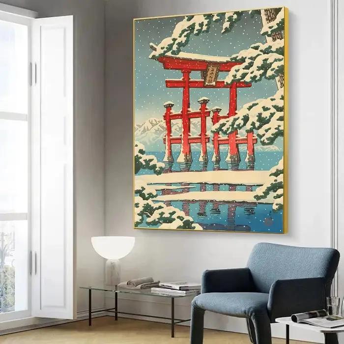 Paysage japonais ukiyo-e Kawase Hasui œuvres d'art affiche