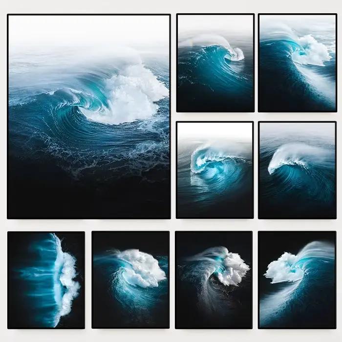 Affiche de photographie de vague d'océan moderne