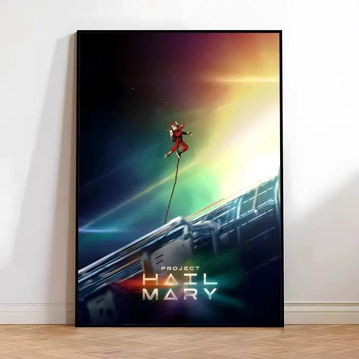 Affiche murale auto-adhésive amovible HD de dessin animé « Hail Mary » pour projet de roman d'aventure
