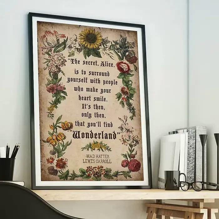 Affiches avec citation inspirante Alice au pays des merveilles