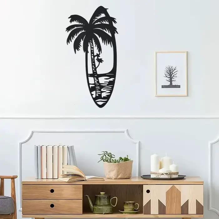 Décor artistique mural en métal noir