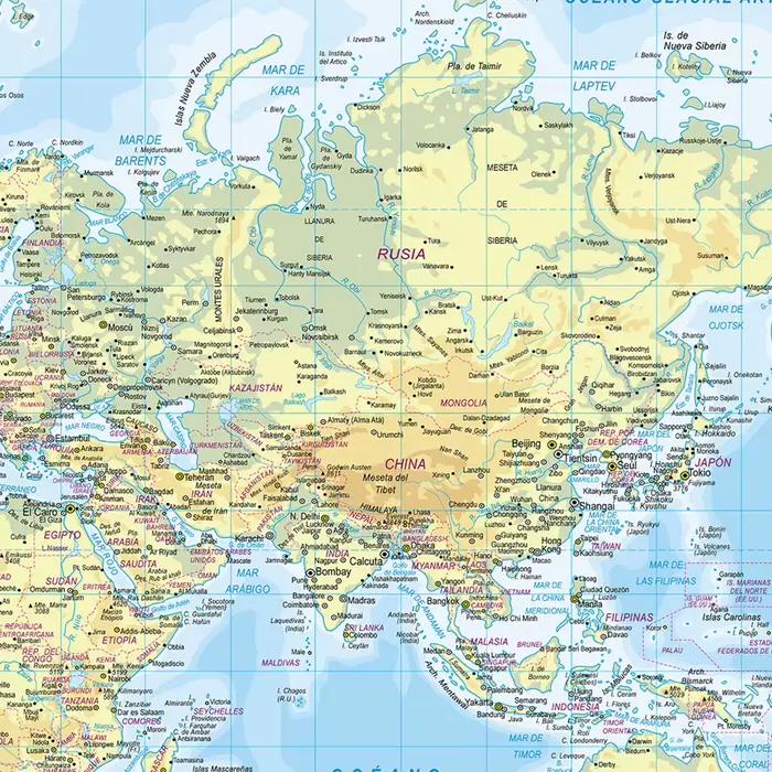Affiches de cartes du monde en version espagnole