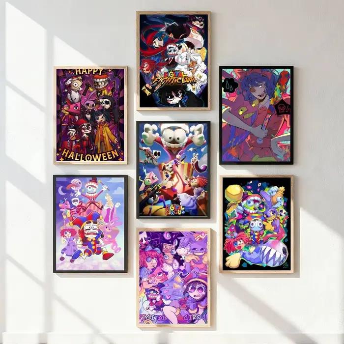 Affiche de dessin animé The Amazing Digital Circus, impression artistique, style Anime, décoration de maison, cadeau idéal, décoration de chambre parfaite