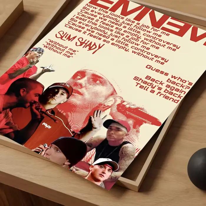 Ared E-Eminem DIY Sticky Poster, Vintage Room Bar, 73Decor, Home Decor