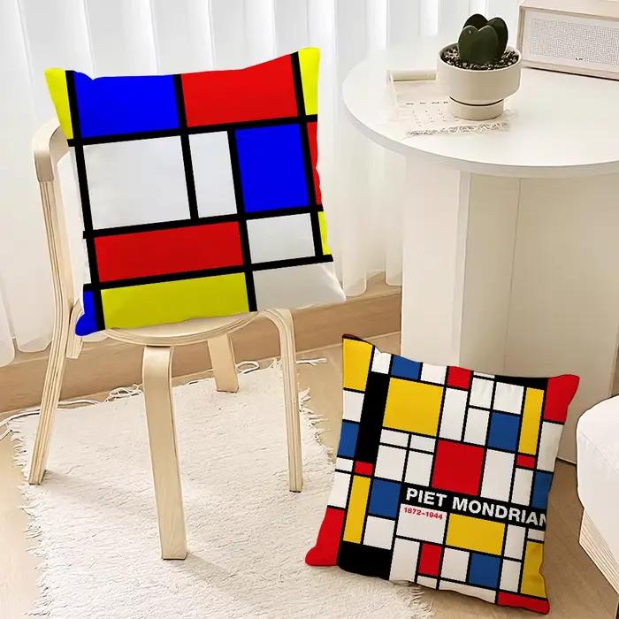 Peinture abstraite Piet Mondrian Art Simple pour chambre voiture café