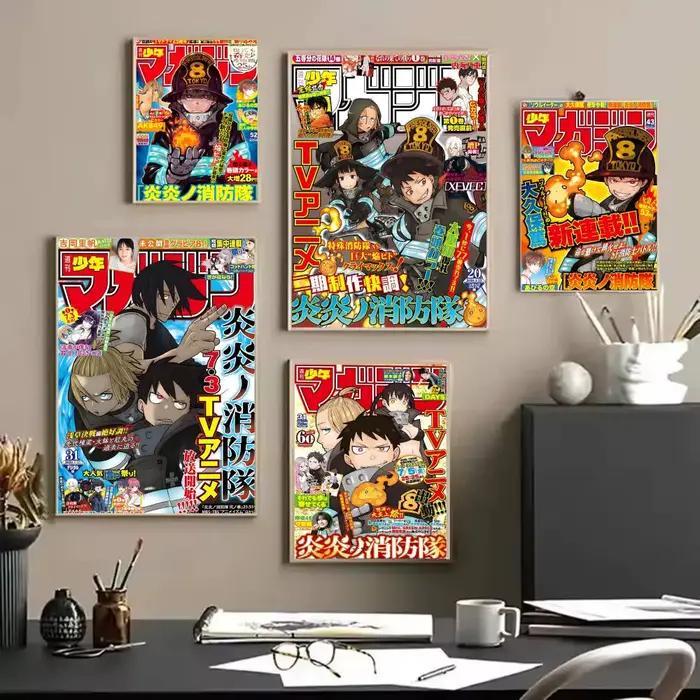 F-fire Force – autocollants d'affiche de dessin animé HD