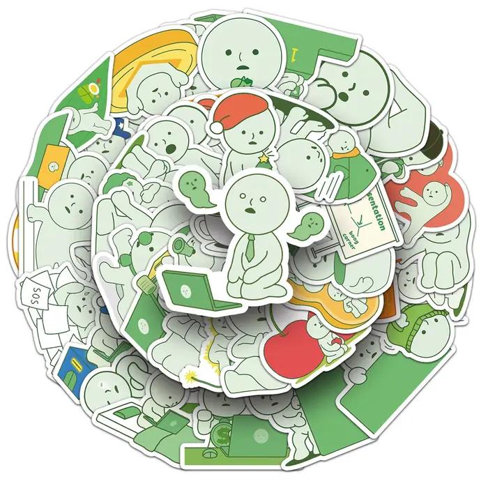 50 pièces Smiski autocollants mignon dessin animé Image décalcomanies enfants jouets Graffiti bricolage réfrigérateur ordinateur portable téléphone guitare vélo planche à roulettes décoration