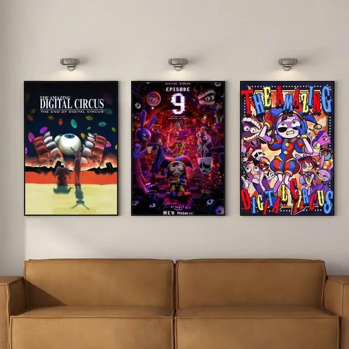 Affiche décorative autocollante en PP, affiche de cirque numérique A-Amazing, imperméable, pour appartement et chambre à coucher