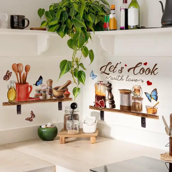 Autocollant mural à motifs pour cuisine