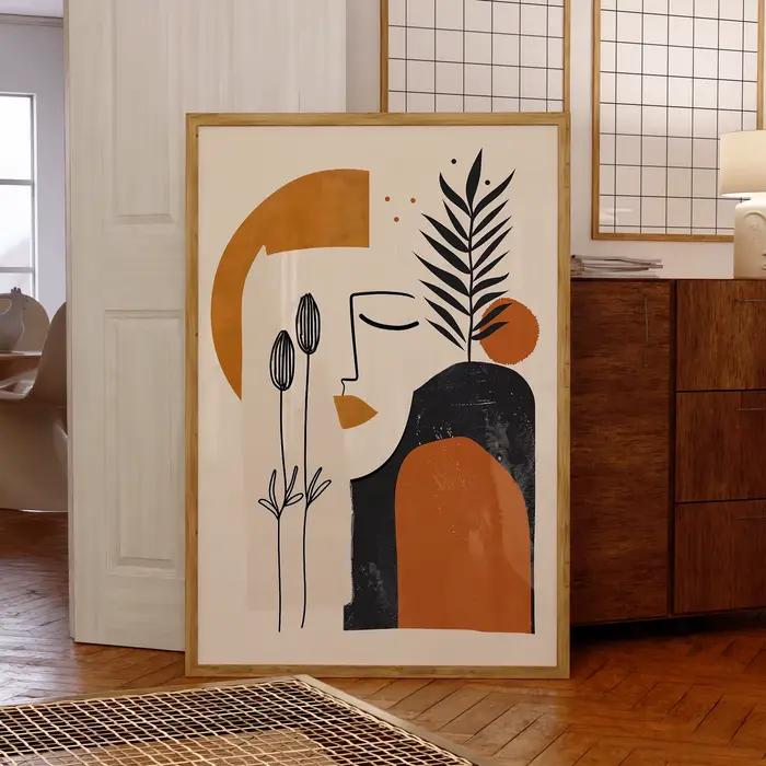 Affiche de peinture de beauté botanique minimaliste moderne