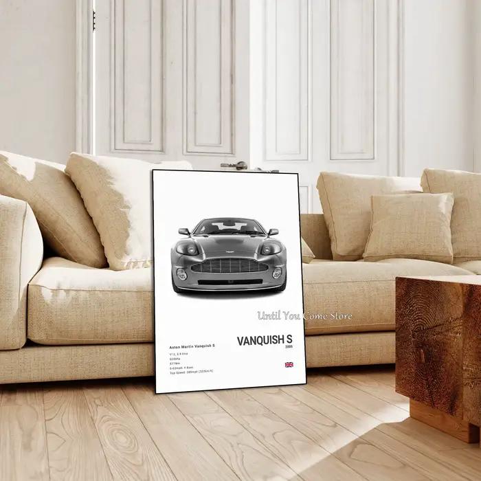 Affiche de voiture de sport britannique de luxe classique A-Aston Martin