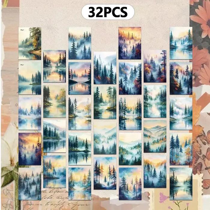32 cartes postales sur le thème de la forêt secrète