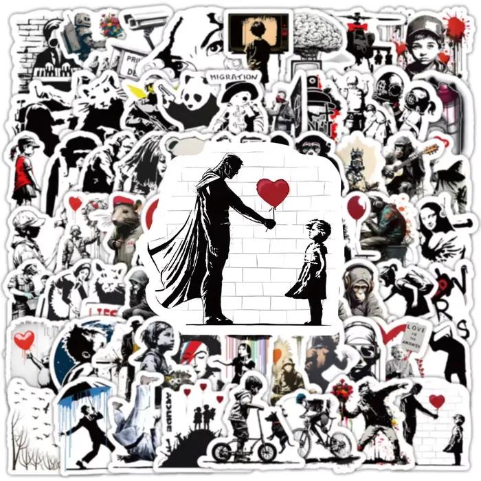 100 autocollants Banksy Art Graffiti DIY créatifs pour skateboard
