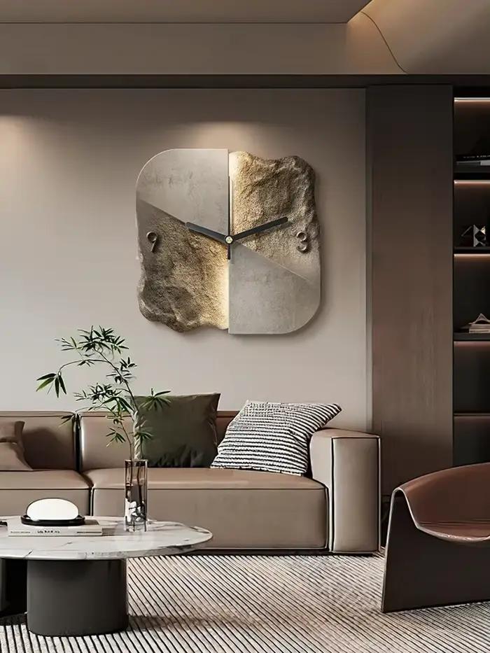 Horloge murale suspendue de luxe légère pour restaurant