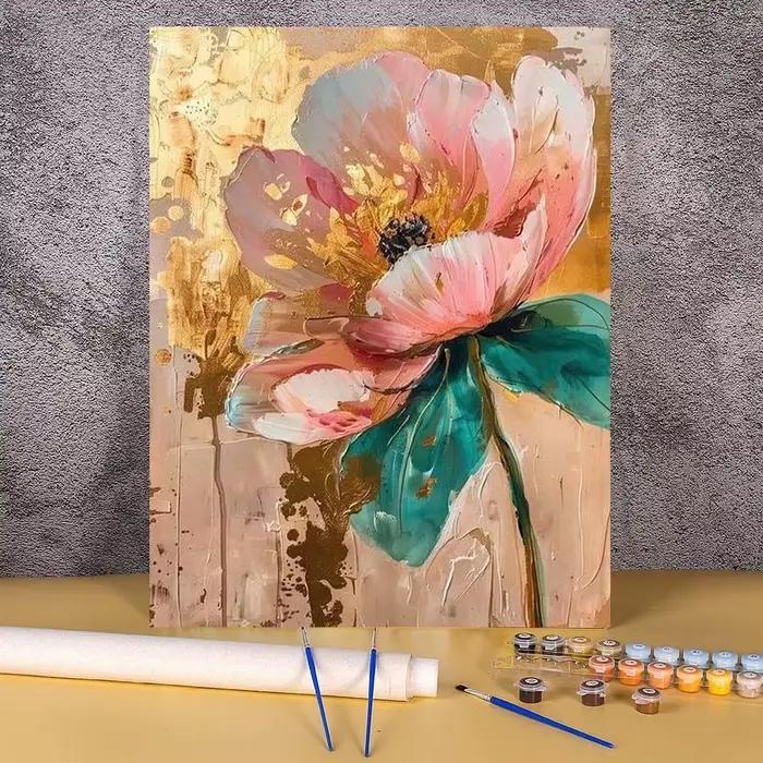 Peinture par numéros de figurines de fleurs de Lotus