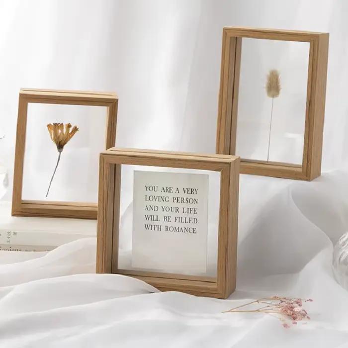 Cadre d'affichage en bois massif transparent