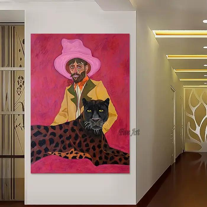 Peinture à l'huile acrylique abstraite d'homme