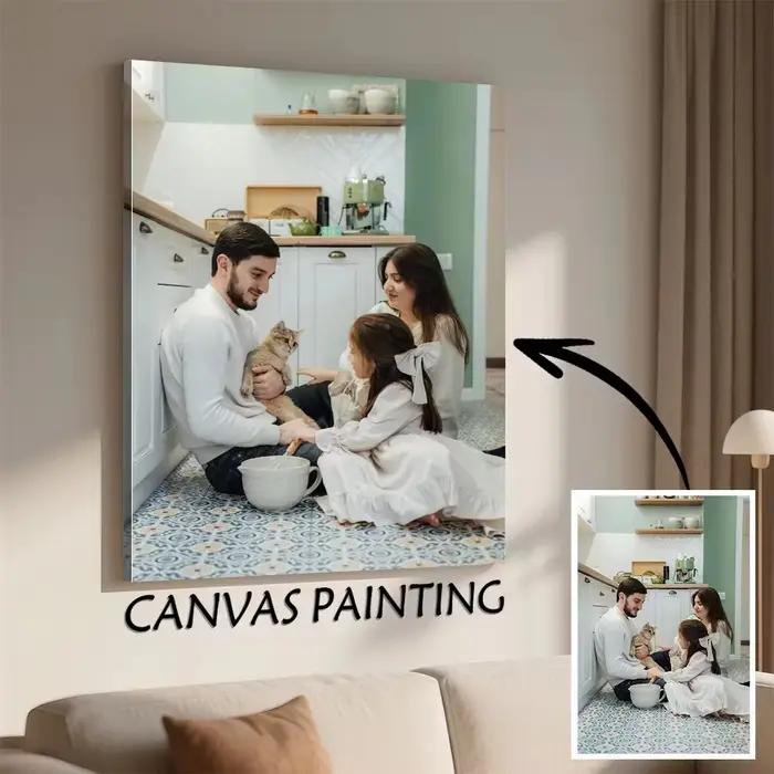 1 Poster Photo Personnalisé avec Cadre en Bois DIY