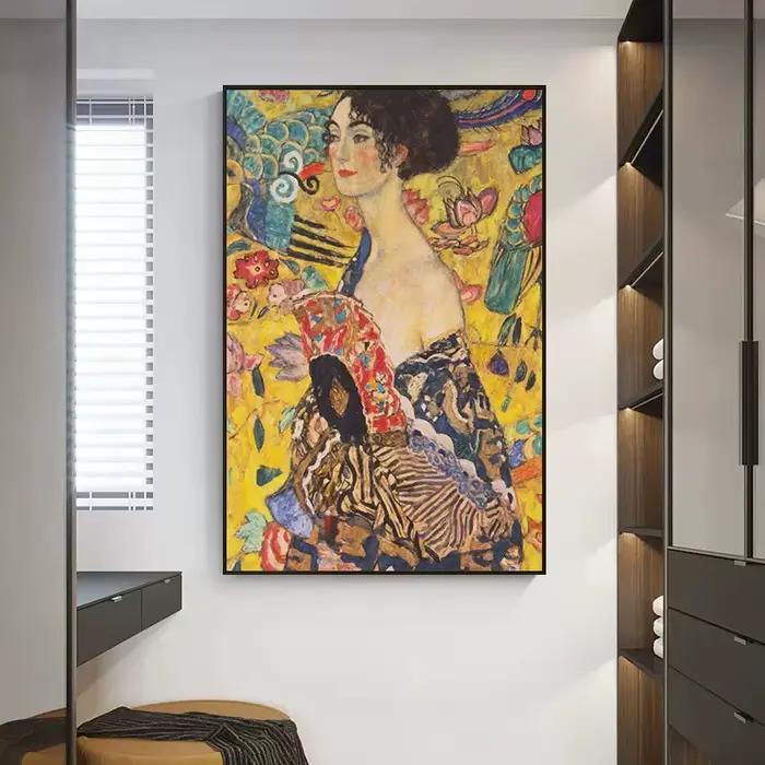 Artiste Gustav Klimt Collection classique le baiser peinture à l'huile abstraite toile impression affiche mur Art photo pour décor de salon