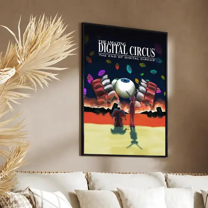 Affiche décorative autocollante en PP, affiche de cirque numérique A-Amazing, imperméable, pour appartement et chambre à coucher