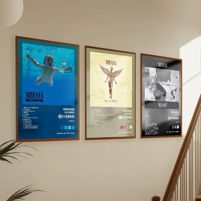 N-Nirvanas affiche Album couverture artistique chansons musique Rap mur papier étanche autocollant pour salon décor à la maison
