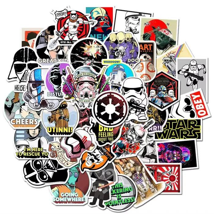 50 autocollants Star Wars Anime neufs