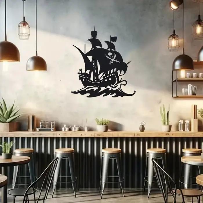 Décor mural style bateau pirate - Décorations nautiques audacieuses en métal qui apportent une aventure durable et tendance à toute pièce.