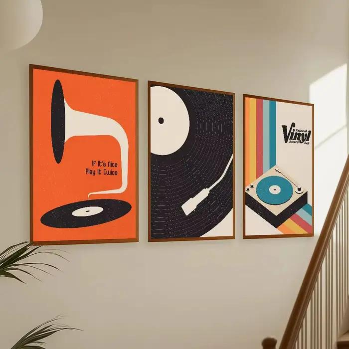Affiche de disque vinyle de musique rétro