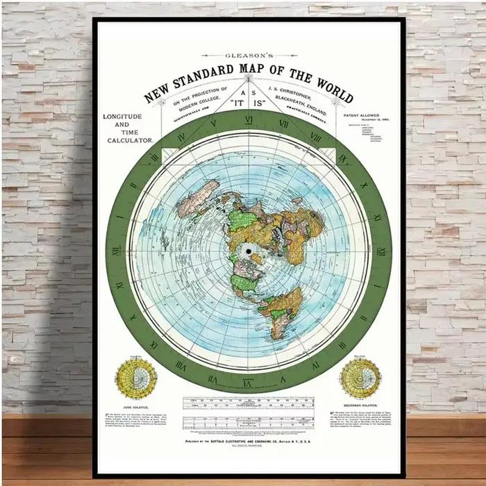 Affiche et imprimés de la terre plate