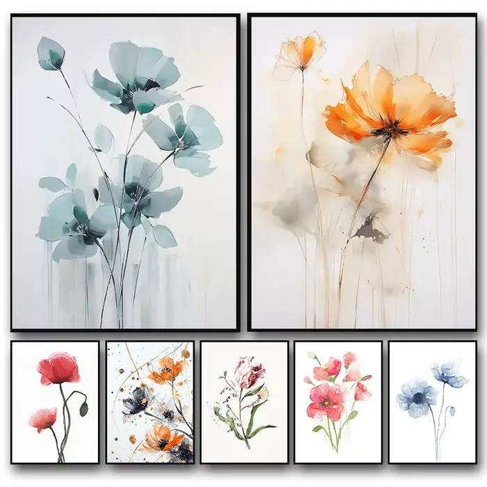 Affiche d'art aquarelle belle fleur nature morte