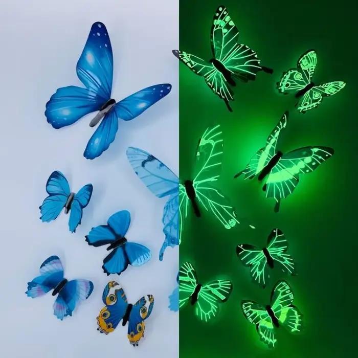 Autocollant mural créatif papillon lumineux 3D