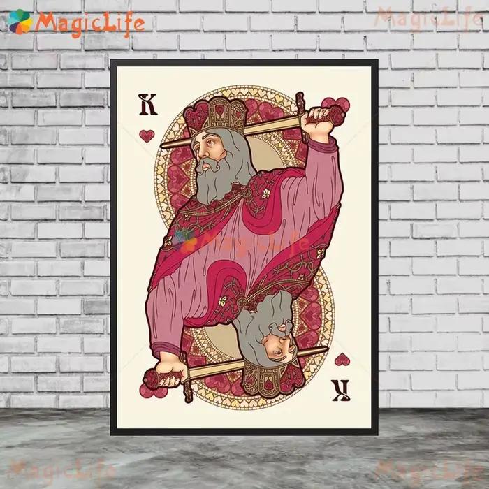 Reine roi nouvelles cartes à jouer Vintage Poker mur Art toile peinture décor à la maison photos murales pour salon affiches sans cadre