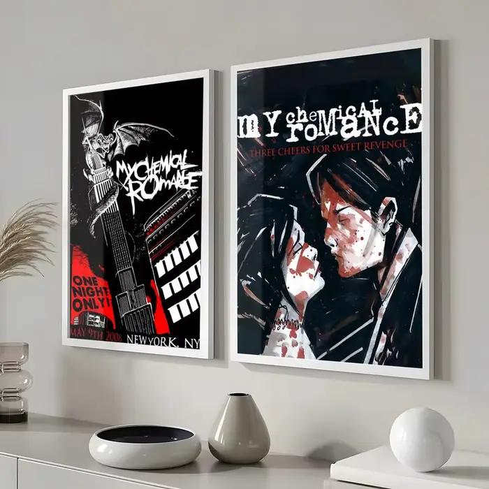 M-My C-chimique r-romance affiche moderne et élégante stickers muraux pour la décoration intérieure salon dortoir mur Art