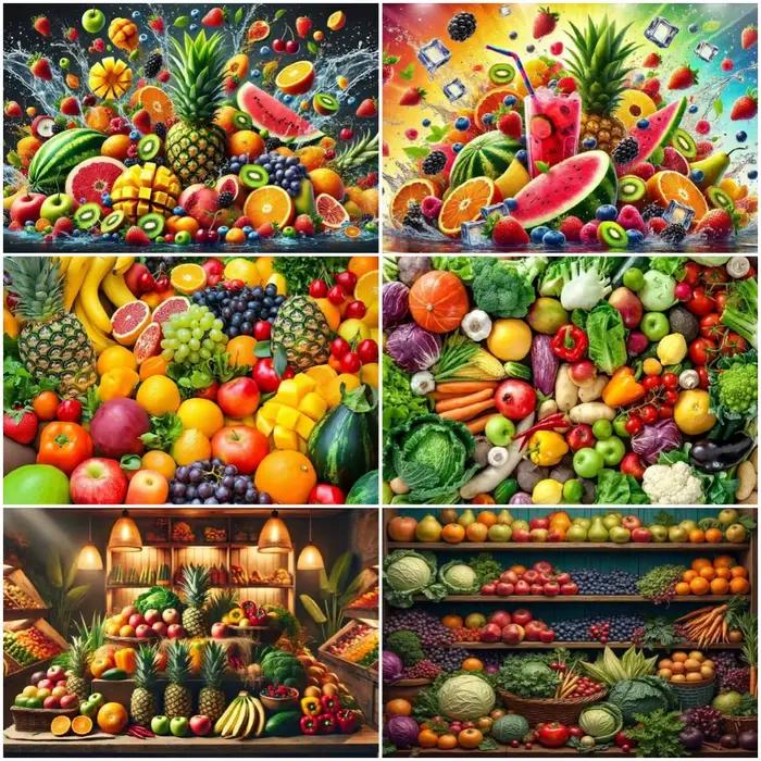 Fond de photographie sur le thème des fruits et légumes
