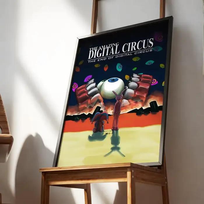 Affiche décorative autocollante en PP, affiche de cirque numérique A-Amazing, imperméable, pour appartement et chambre à coucher